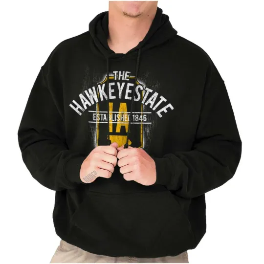 Discover Vintage Iowa Classic Travel Souvenir IA Gift Hoodie Hooded Sweatshirt Men Women