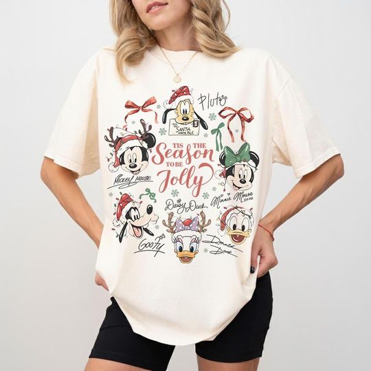 Discover Coquette Bow Disney Christmas Light Shirt, Mickey & Friends Holiday Tee, Disney Family Xmas Trip Shirt, Disney Christmas Group Holiday Gifts