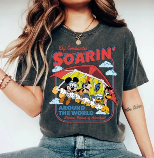 Discover Vintage Mickey & Friends Soarin' Around The World Comfort Colors cute shirt