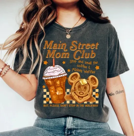 Discover Retro Main Street Mom's Club Comfort Colors Shirt, Disney Mom Shirt, gift shirt