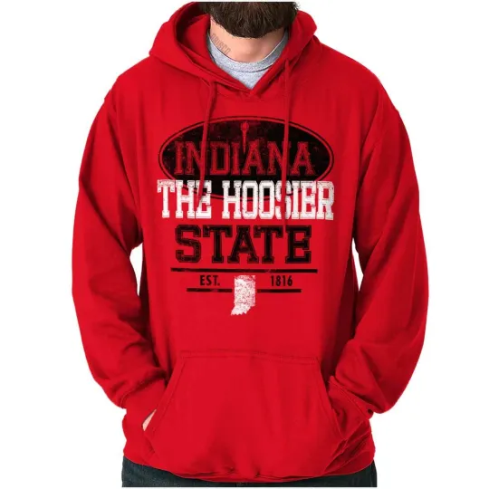 Discover Indiana Hoosier State Vacation Souvenir IND Hoodie Hooded Sweatshirt Men Women