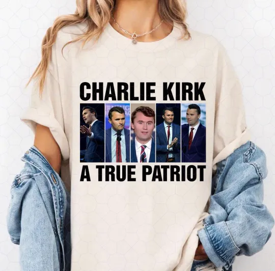 Discover Charlie Kirk Shirt, True Patriot 1993-2025 Rip Memorial American Flag T-Shirt