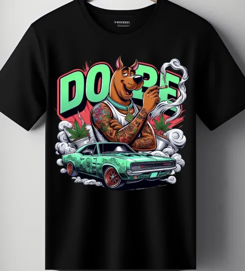 Discover Scooby Dope Smoke Animated Custom T-shirt Top Tee S-3XL