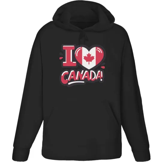 Discover 'I Love Canada!' Adult Hoodie / Hooded Sweater (HO049750)