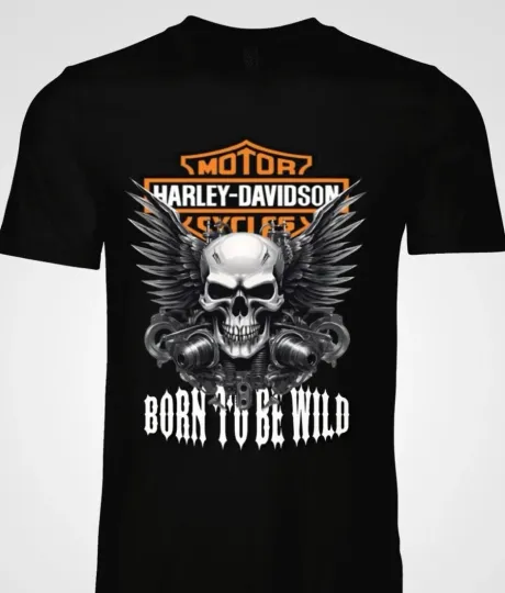 Discover H daviidso'n Inspired Graphic Men's T-Shirt Eagle Skull Graphic  Tee