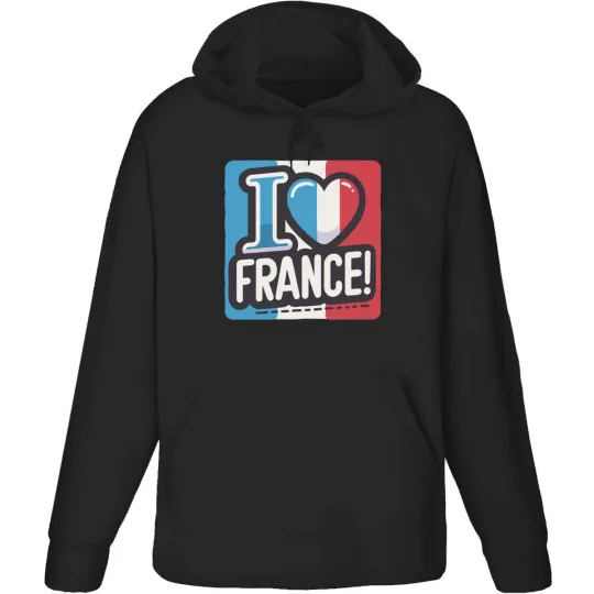 Discover 'I Love France!' Adult Hoodie / Hooded Sweater (HO049759)