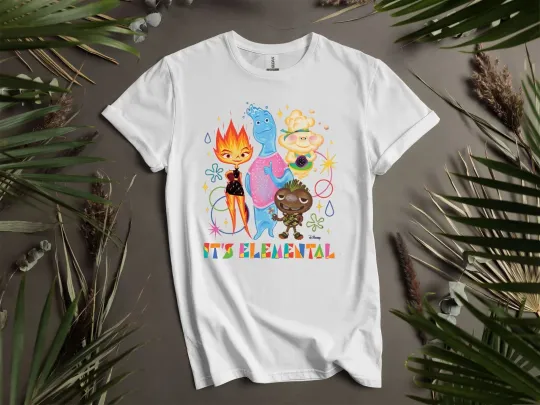 Discover Disney Elemental Characters Group T-shirt for Men and Women Unisex