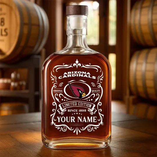 Discover Personalized Arizonna Football Cardinalss Team Whiskey Decanter Whiskey Bottle