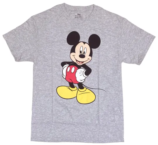 Discover Disney Mickey Mouse Classic Pose Men's Grey Heather T-Shirt