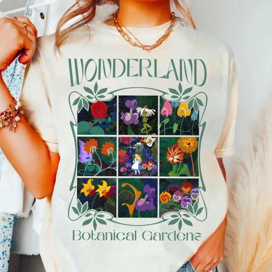 Discover Disney Alice in Wonderland Botanical Gardens Unisex T-Shirt