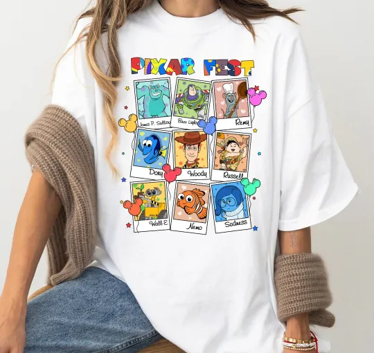Discover Disney Pixar Characters T-Shirt Unisex Adults & Kids Pixar Fest