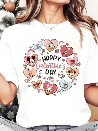 Discover Disney T-Shirt Happy Valentine Day Mickey Men Women Unisex #7