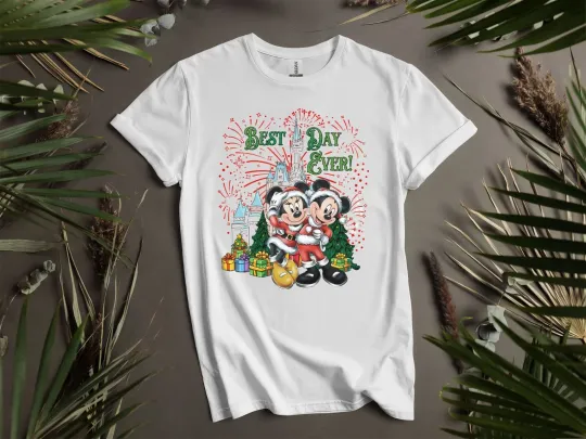 Discover Cute Santa Mickey Minnie Best Day T-shirt T shirt Men Women Unisex Tshirt K92