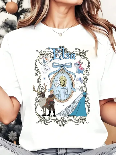 Disney T-Shirt Elsa Mirro Men Women Unisex