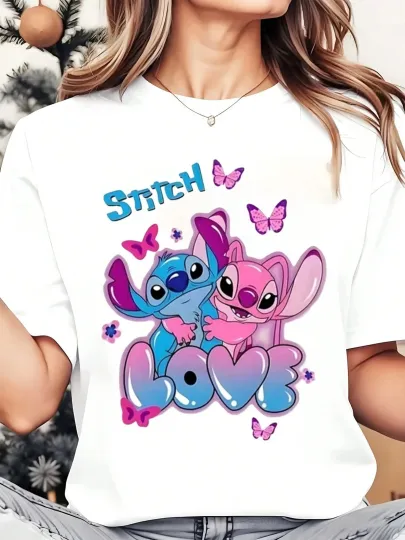Discover Disney T-Shirt Stitch And Angel Love Men Women Unisex