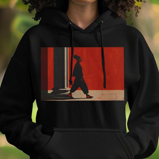 Discover Black Girl Walking Hoodie: Melanin Travels Hooded Sweatshirt