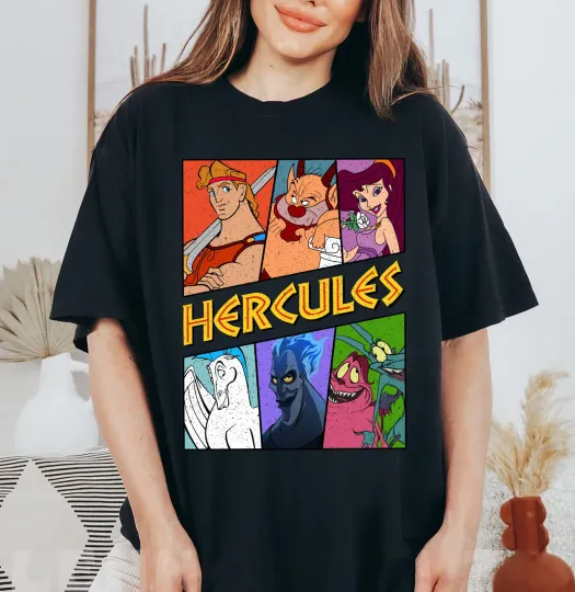 Discover Disney Classic Hercules Retro Characters T-Shirt Unisex Adult Kids