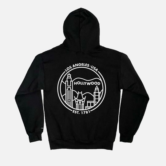 Discover Hollywood Los Angeles Unisex Hoodie Jacket - City Themed Design Cotton Casual Hooded Sweatshirt | Lounge Outerwears, Free Bag Included