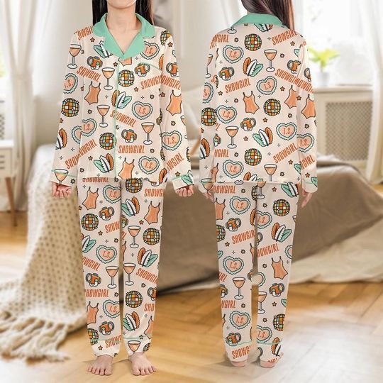 Discover The Life Of A Showgirl Pajamas Set Showgirl Women Pajamas Showgirl Christmas Pajamas Showgirl Fan Gift Christmas Family Matching Pajamas 07