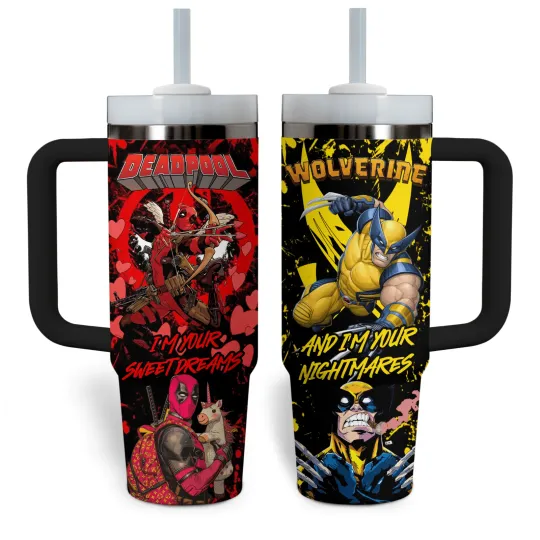 Discover Superhero Duo Inspired Tumbler with Handle 40oz
