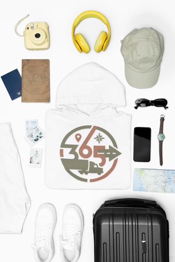 Discover 365 Classic Hoodie CompassRoute Trip Everyday Journey Retro Highway Pullover Travel Gift Sweatshirt