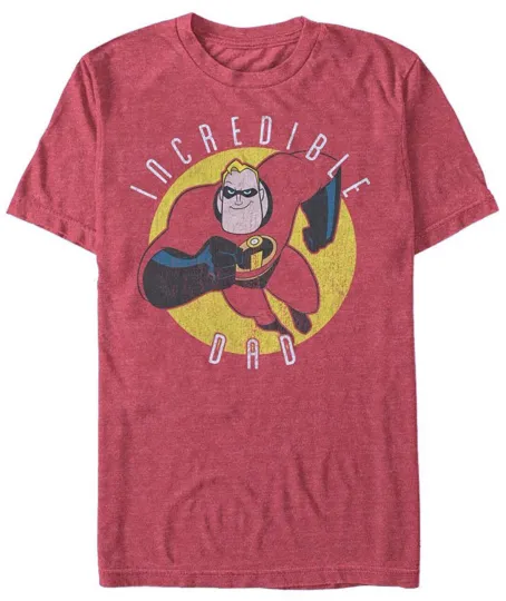 Discover Disney The Incredibles Incredible Dad Red Heather Men's T-Shirt
