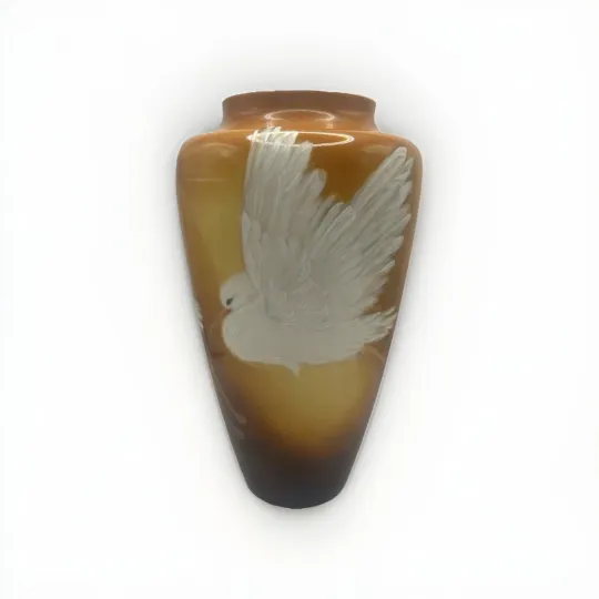 Discover ANTIQUE BELLEEK WILLETS HAND PAINTED BIRDS VASE 11 1/2" TALL Herons Or Egrets