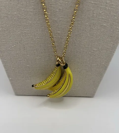 Discover Kate Spade Banana Necklace Pendant Out Of Office Gold Tone Long  Jewelry Gift