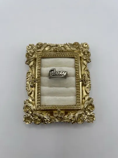 Discover Vintage Silver Tone “Foxy” Ring Size 7 Script Word Statement Costume Jewelry