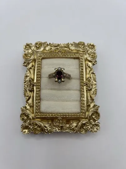 Discover Vintage Avon Queensbury Purple Faux Amethyst Rhinestone Ring Sz 10.5 Adjustable