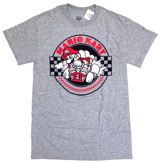 Nintendo Mario Kart Men's Grey Heather T-Shirt