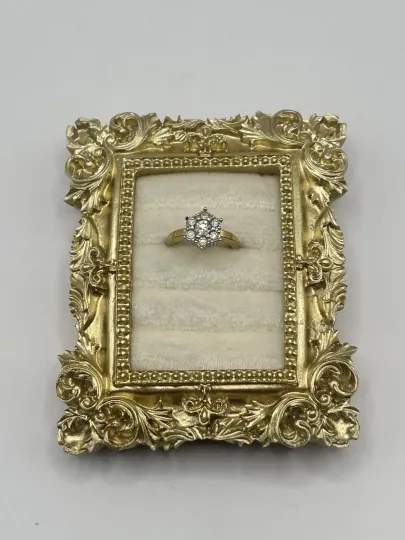 Discover Vintage AVON Clear Rhinestone Cluster Flower Ring Gold Tone Size 5 Snowflake