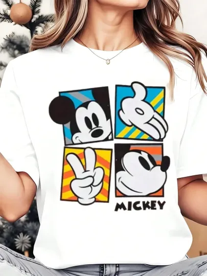 Discover Disney T-Shirt Mickey Mouse Faces And Hands Men Women Unisex #2