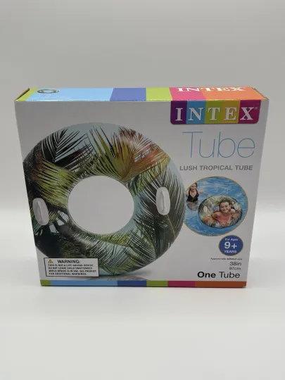 Discover Intex Tube Transparent Tube 38 Inches Tropical Palms Leaves With 2 Handles New