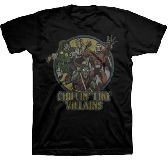 Discover Marvel Men's Chillin' Like Villains Black T-Shirt New