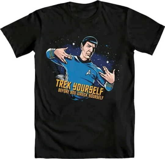 Discover startrek2020 Spock Trek Yourself Before You Wreck Yourself Men's Black T-Shirt New
