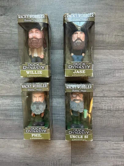 Discover Funko Wacky Wobbler Duck Dynasty Bobble Head Set SI PHIL JASE WILLIE Complete