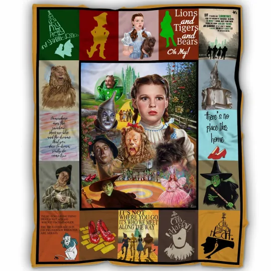 Wizard of Oz Classic Movie Collage Blanket – Follow the Yellow Brick Road