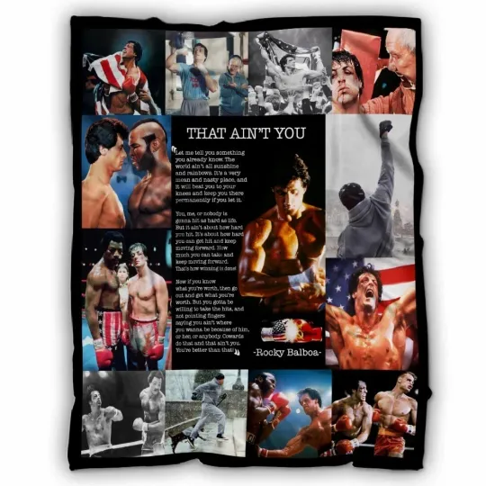 Discover Rocky Balboa Blanket, Rocky Balboa Quotes Fleece, Sherpa Blanket