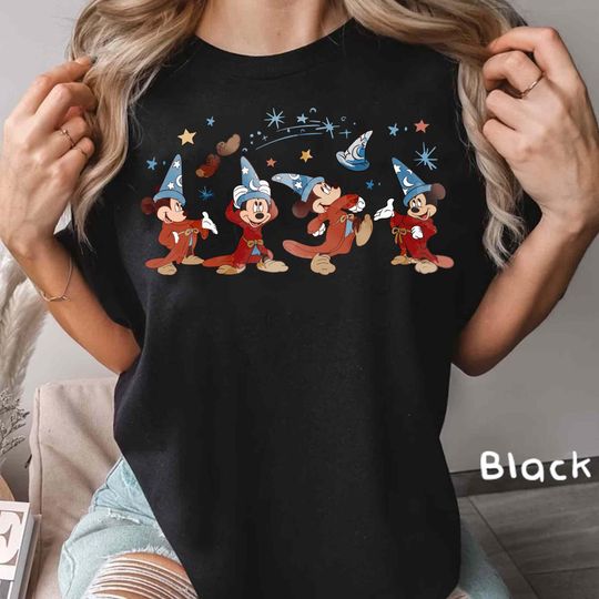 Disney Fantasia Sorcerer Mickey Watercolor T-Shirt