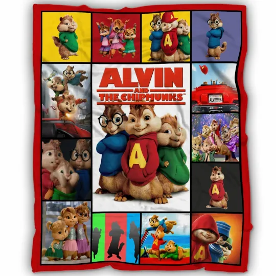 Discover Cute Singing Chipmunks Blanket – Colorful Cartoon Style Cozy Throw