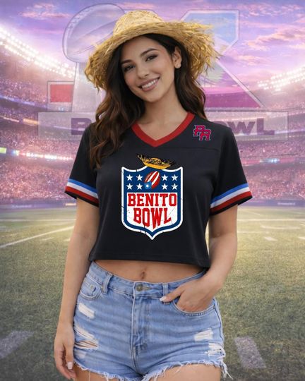 Discover Benito Custom Name and Number Jersey Crop Top, Personalized Team Benito 94 Sports Shirt, Game Day Outfit, Gift for Women