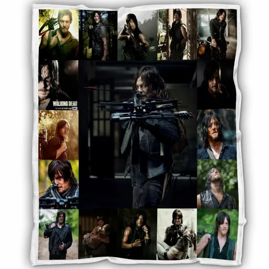 The Walking D Blanket, Daryl Dixon Fleece, Sherpa Blanket Super Soft Cozy