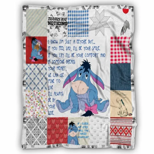 Discover Cute Eeyore Blanket, winnie the pooh Fleece, Sherpa Blanket Super Soft Comfy
