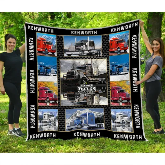 Discover Kenworth Trucks Quilts Blanket – Truck Driver Gift, Heavy Duty Rig Collage