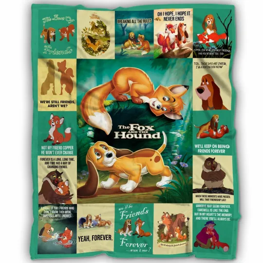 Tod and Copper Blanket, The Fox And The Hound Cartoon Movies Fleece Blanket