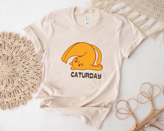 Discover Caturday Cat Lover T-Shirt, Funny Sport Cat Tee, Cute Love Cats Shirt