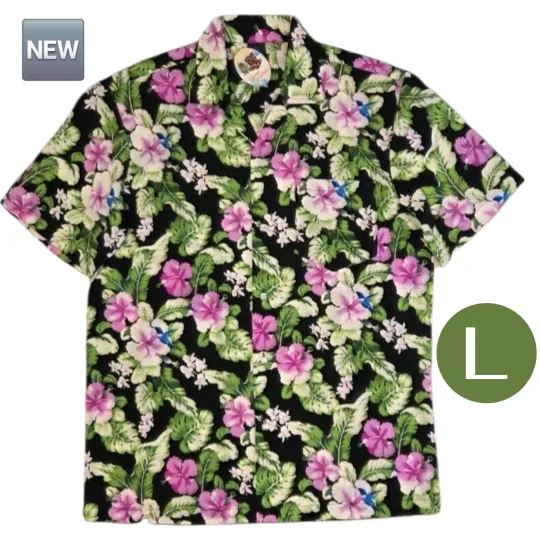 Discover 🆕️ New Mens Hawaiian Aloha Resort Casual Button-Up Shirts in Floral Prints - L