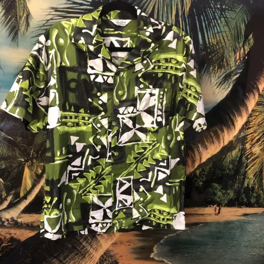 Discover Vintage MALIHINI  HAWAIIAN TIKI shirt Resort Tourist Surf Rockabilly ALOHA