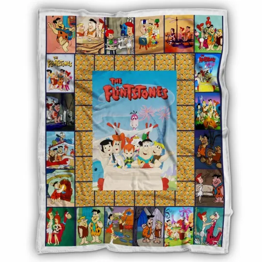 Discover Fred Flintstone Blanket, Cartoon Movies Fleece, Sherpa Blanket Soft and Cozy